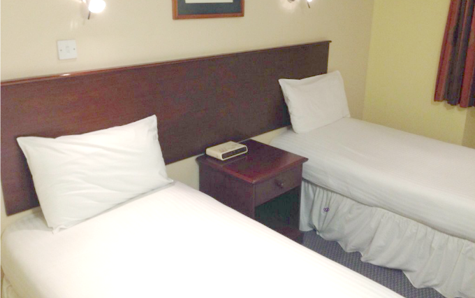 A typical twin room at MK Hotel