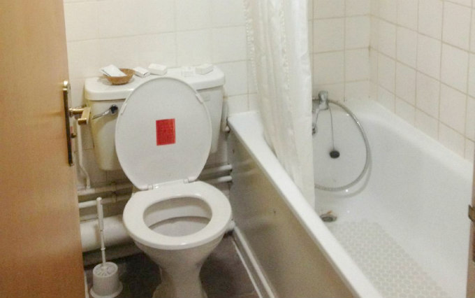 A typical bathroom at MK Hotel