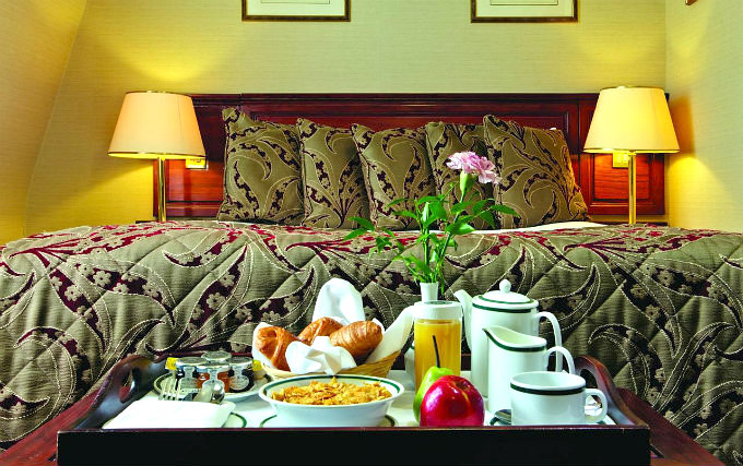 A typical double room at Fitzrovia Hotel