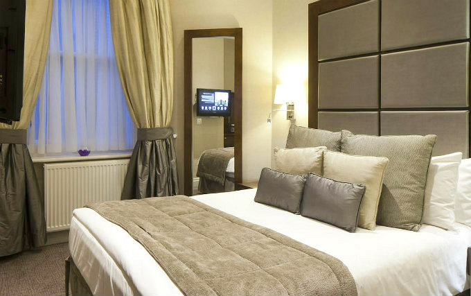 A typical double room at Langham Court Hotel