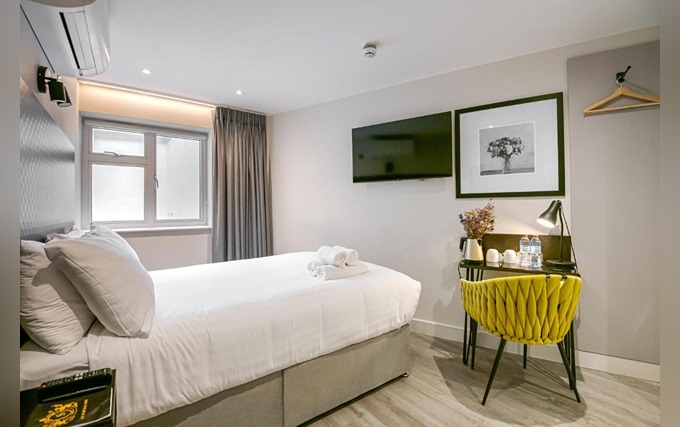 A typical single room at St Pancras Inn