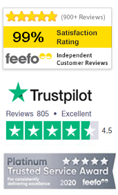 1250+ Feefo Reviews