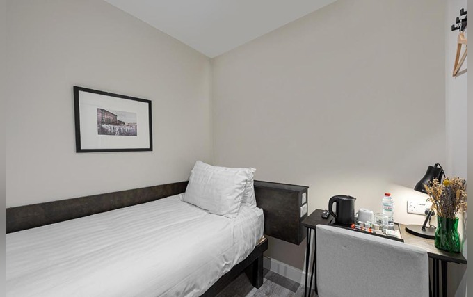A typical single room at Kings Cross Express Hotel