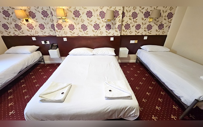 Quad room at Hyde Park Court Hotel