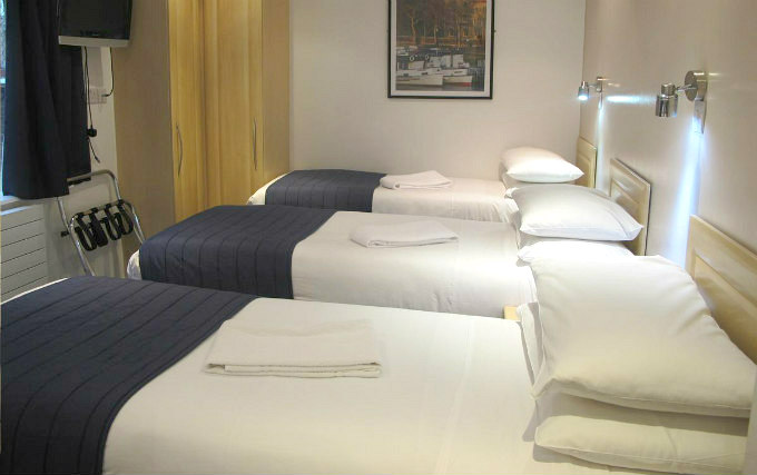 A typical triple room at Alhambra Hotel