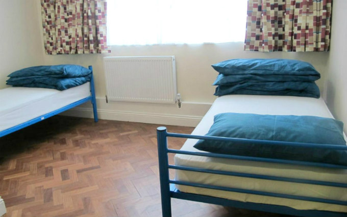 A twin room at Northfields Hostel London