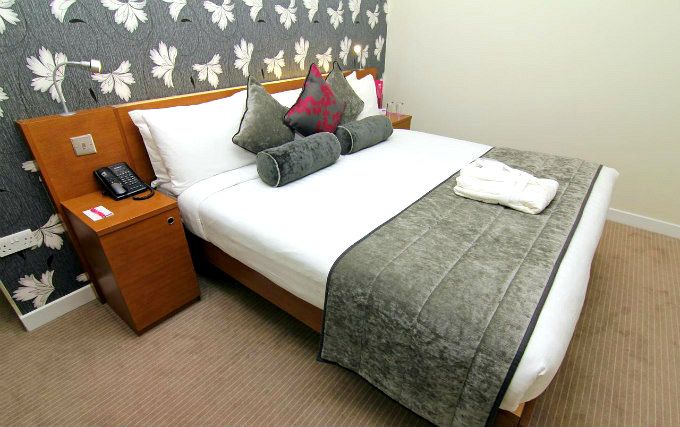 A comfortable double room at Ambassadors Hotel London