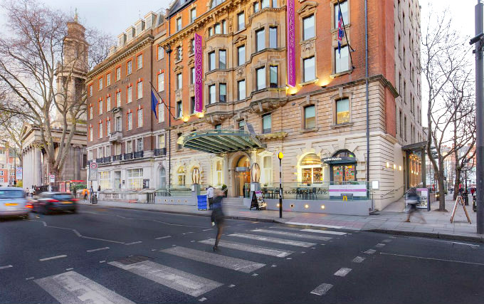 The exterior of Ambassadors Hotel London
