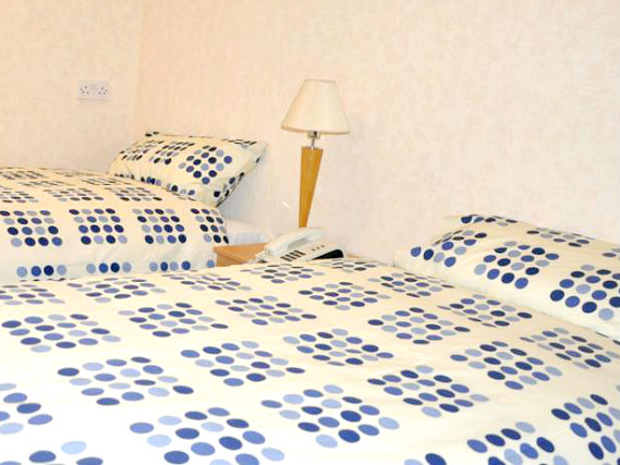 A typical twin room at Heathrow Lodge