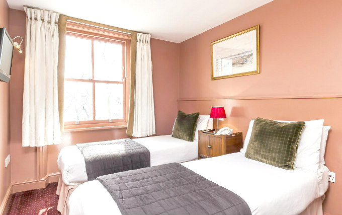 A typical twin room at Castleton Hotel