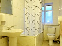 A typical bathroom at Hour Glass Hotel